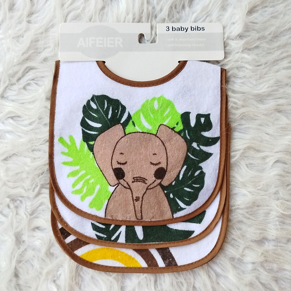 Imported Baby Cute Pack of 3 Character Waterproof Bibs
