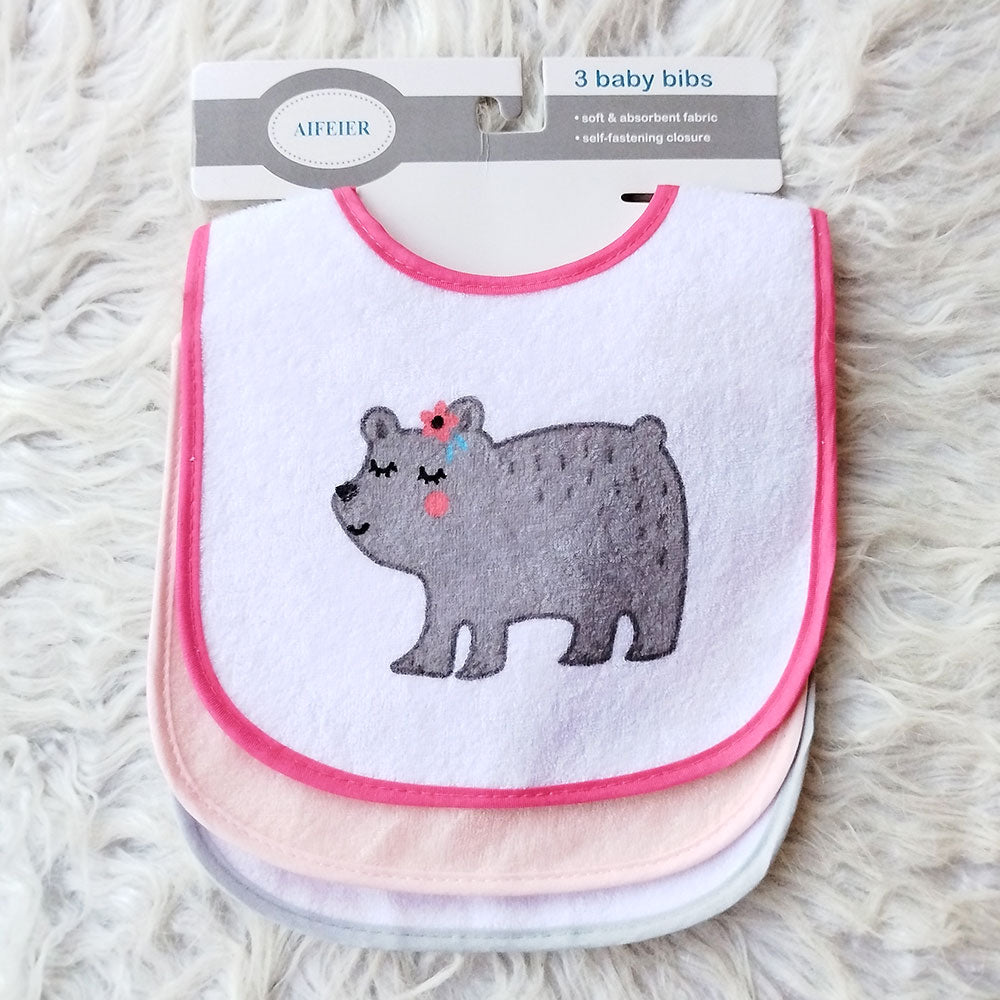 Imported Baby Cute Pack of 3 Character Waterproof Bibs