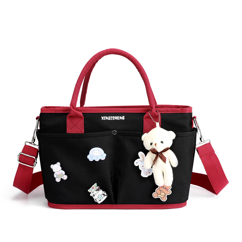 Imported Waterproof Mommy Diaper Bag with Cute Bear – Large Capacity Stroller Travel Bag