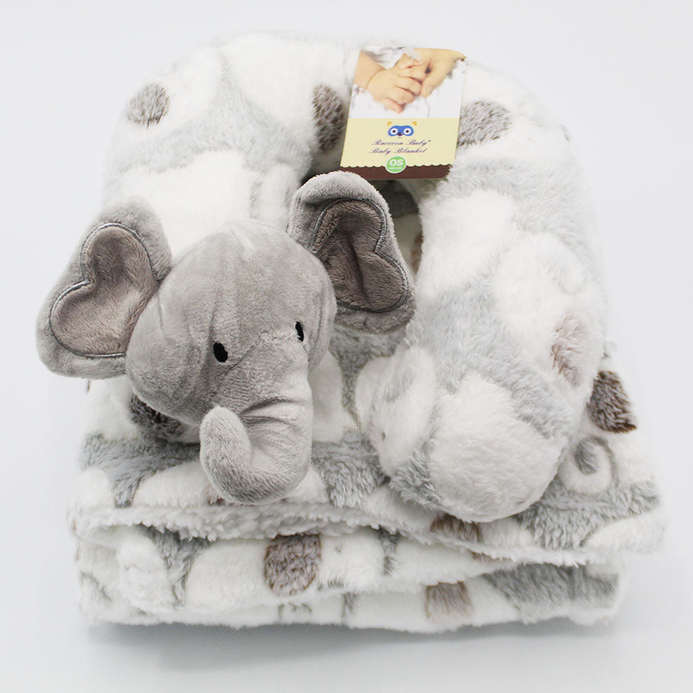 Imported Baby Fur Fleece Blanket and 3D Character Neck Support Pillow