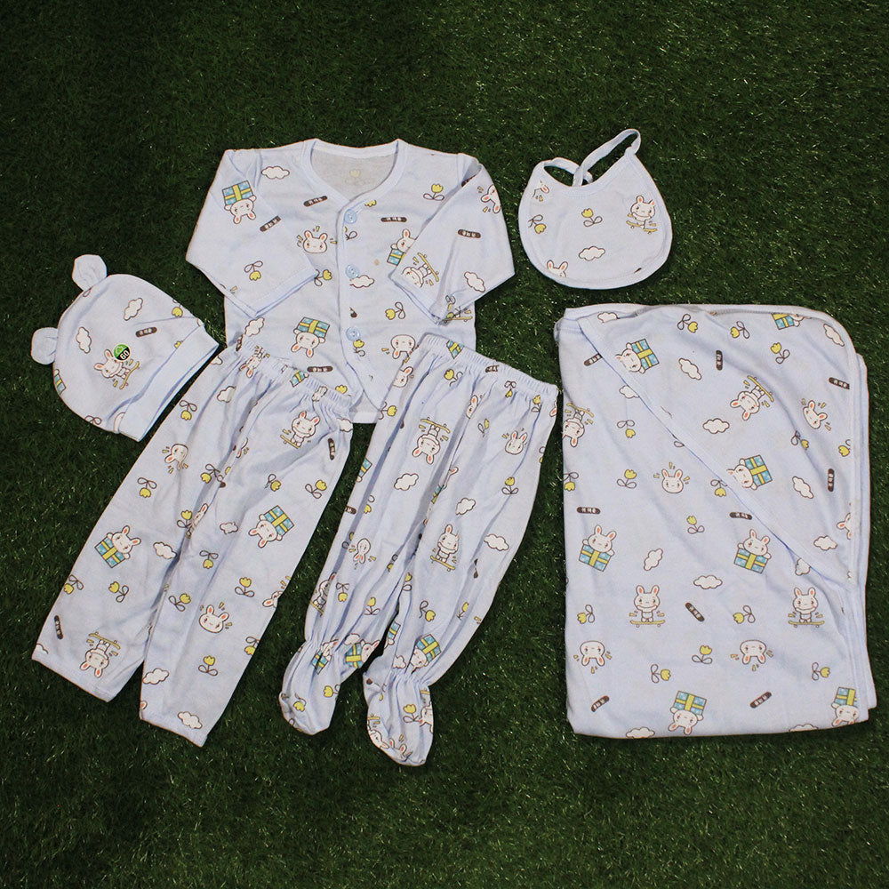 Imported Newborn Baby 6 Pcs Full Sleeves Starter Set with Wrapping Sheet for 0-3 Months