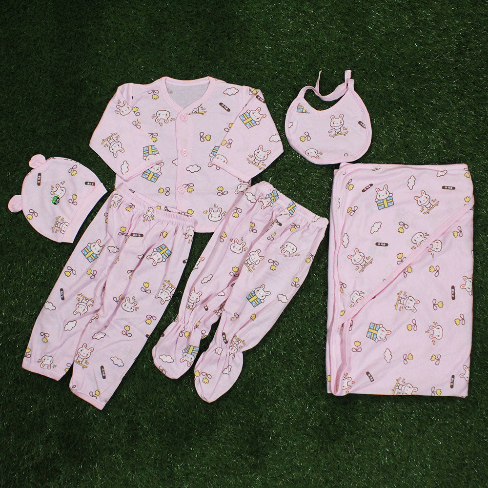 Imported Newborn Baby 6 Pcs Full Sleeves Starter Set with Wrapping Sheet for 0-3 Months