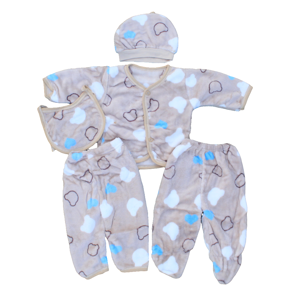 Imported Newborn Baby Winter 5 Pcs Starter Set 0-3 Months