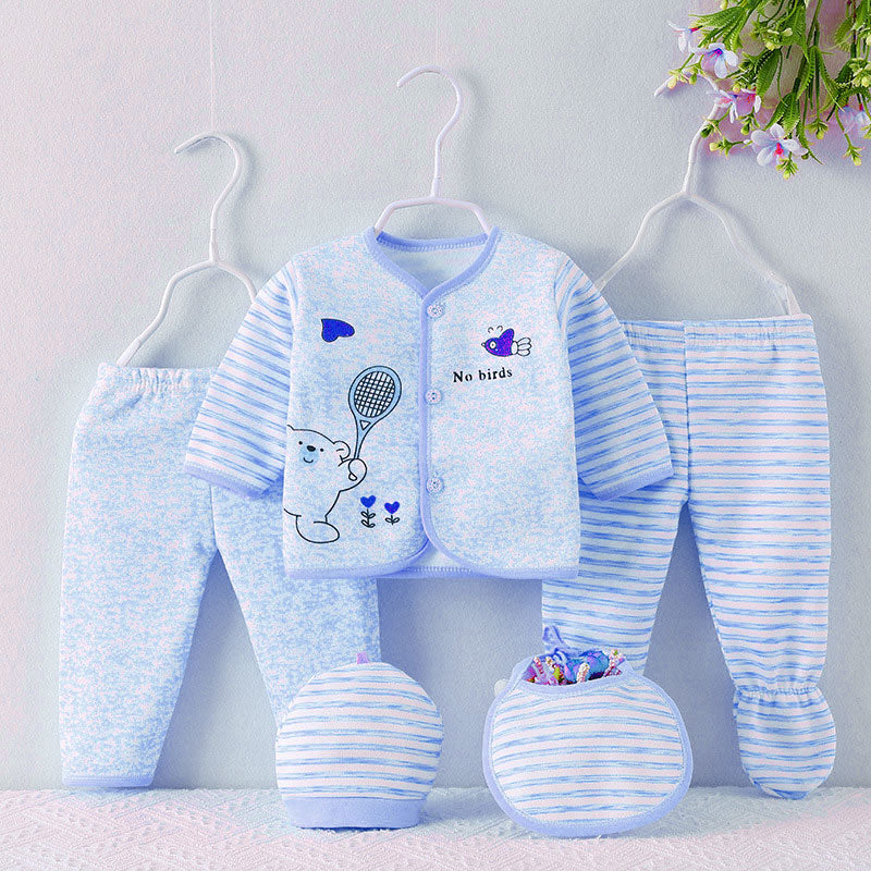 Imported Newborn Baby Winter Bear 5 Pcs Starter Set 0-3 Months