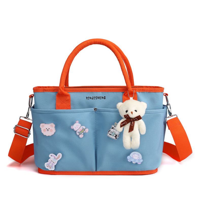 Imported Waterproof Mommy Diaper Bag with Cute Bear – Large Capacity Stroller Travel Bag