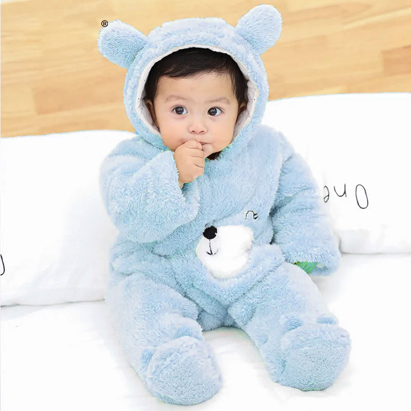 Imported 1 Pc Baby Winter 3D Cute Heart Bear Polyester Filled Warm Polyester Filled Foam Romper for 9 – 18 Months