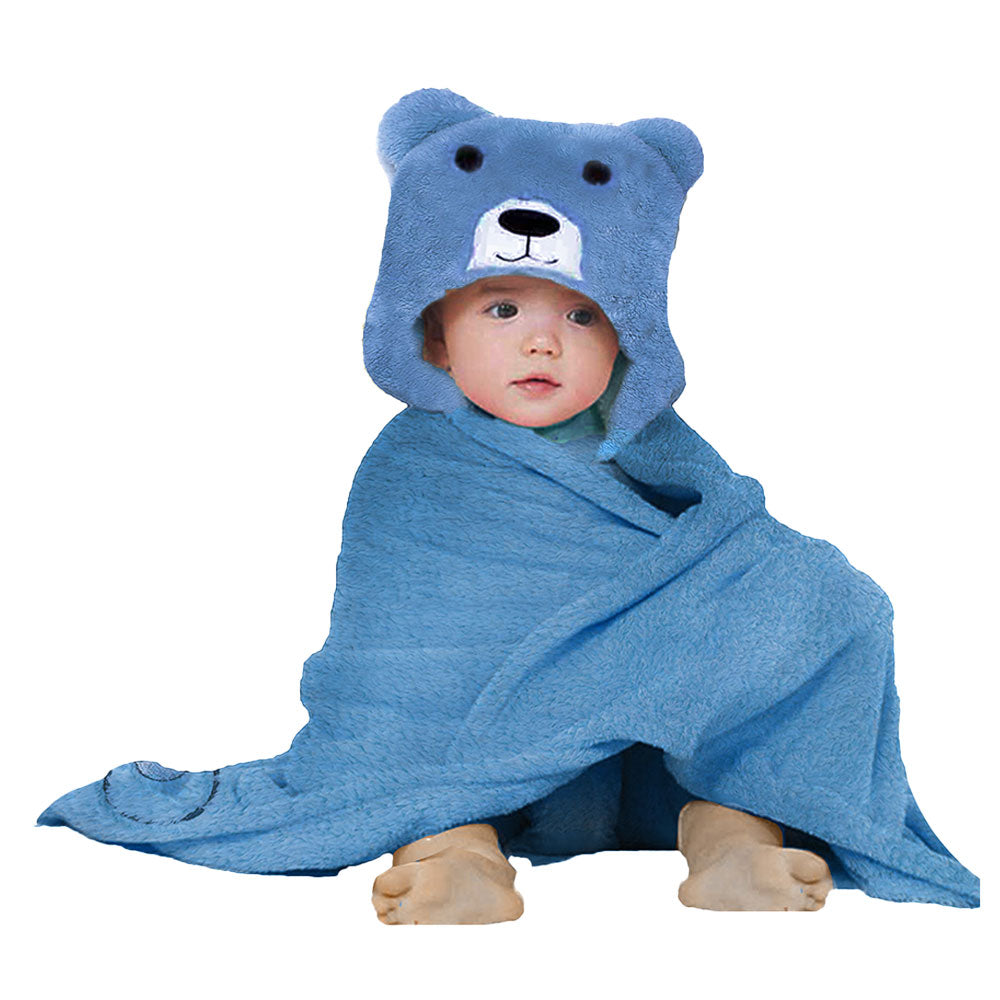 Baby Super Soft Cute 3D Character Hooded Baby AC Blanket