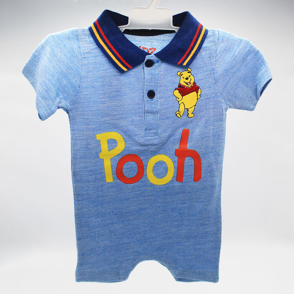 Baby Polo Pooh Embroidered Half Sleeve Romper Bodysuit for 0-9 months