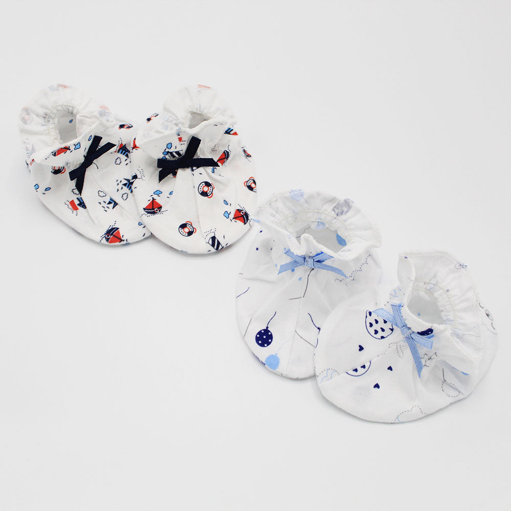 Imported Pack of 2 Pair Cute Newborn Baby Booties for 0-4 Months