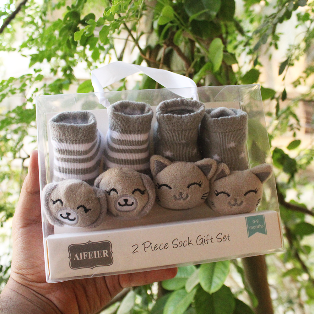 Imported Baby Pack of 2 Booties Gift Set for 0-9 Months