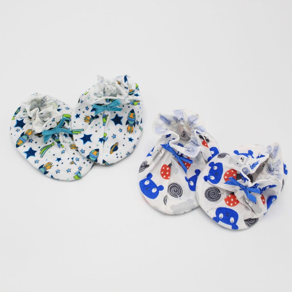 Imported Pack of 2 Pair Cute Newborn Baby Booties for 0-4 Months