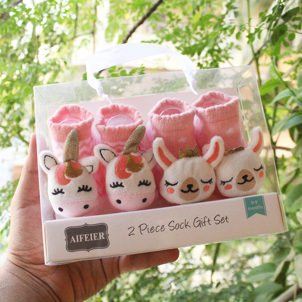 Imported Baby Pack of 2 Booties Gift Set for 0-9 Months