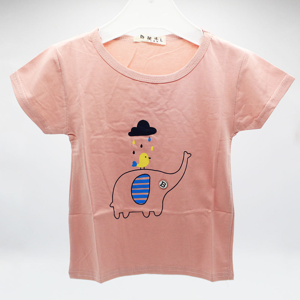 Baby Kids Elephant Half Sleeve Pullover Shirt for 0-18 Months