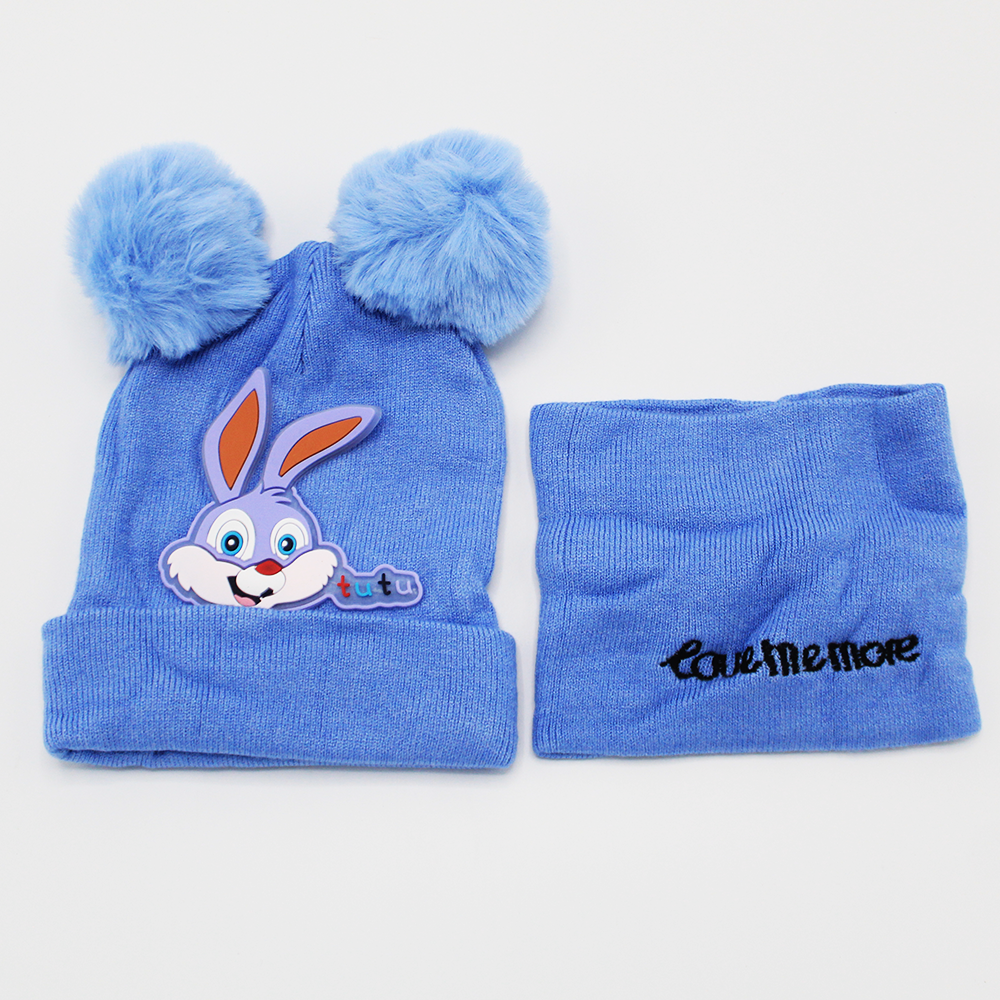 Imported Baby Kids Bugs Bunny Winter Warm Cap with with Neck Warmer for 0-24 Months