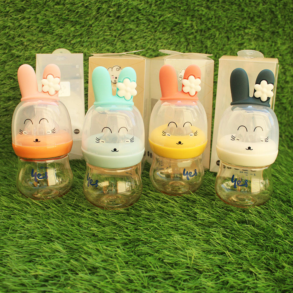 Imported Yes 3D Cartoon Wink Bunny Plastic Baby Feeder with Handles 120ml - 4oz