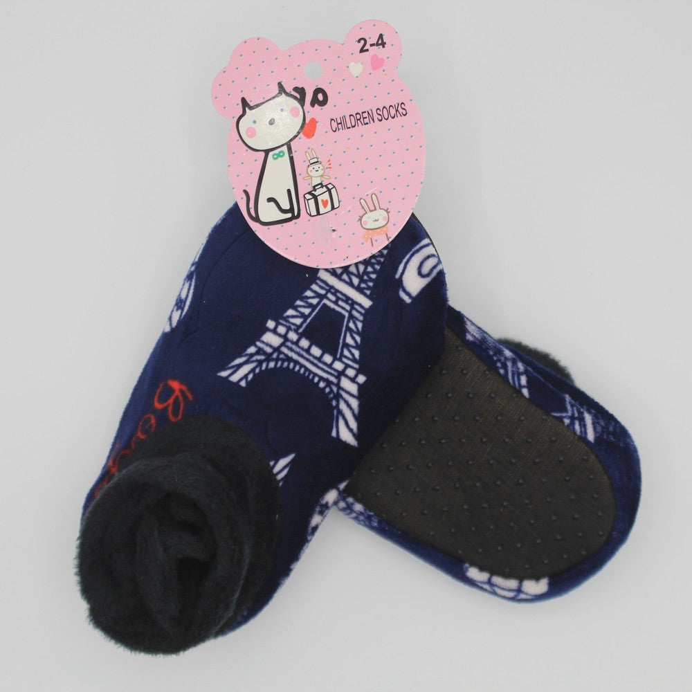 Imported Winter Warm Fuzzy Velvet Loafers Socks for 6-8 Years