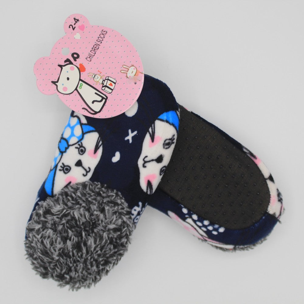Imported Winter Warm Fuzzy Velvet Loafers Socks for 6-8 Years