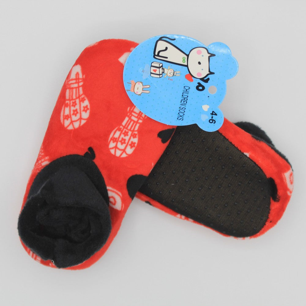 Imported Winter Warm Fuzzy Velvet Loafers Socks for 6-8 Years