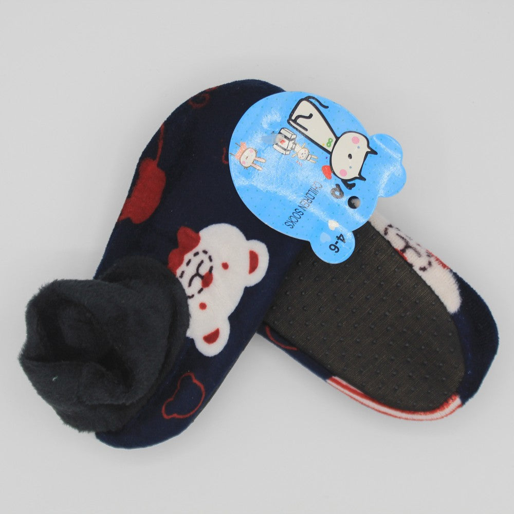Imported Winter Warm Fuzzy Velvet Loafers Socks for 4-6 Years