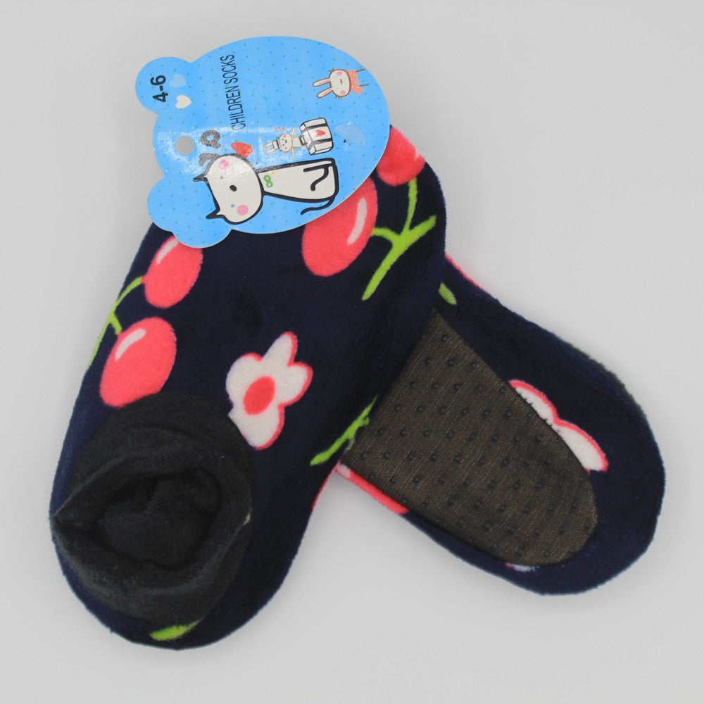 Imported Winter Warm Fuzzy Velvet Loafers Socks for 6-8 Years