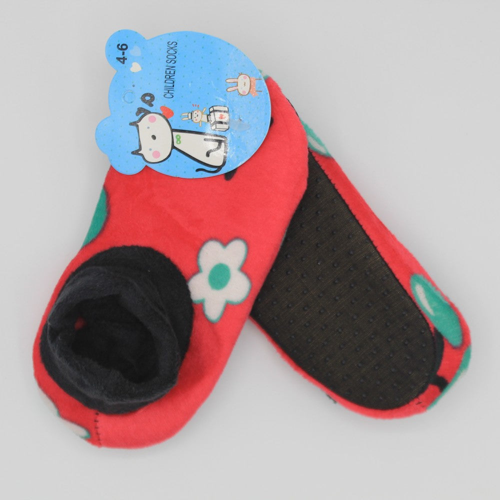 Imported Winter Warm Fuzzy Velvet Loafers Socks for 6-8 Years