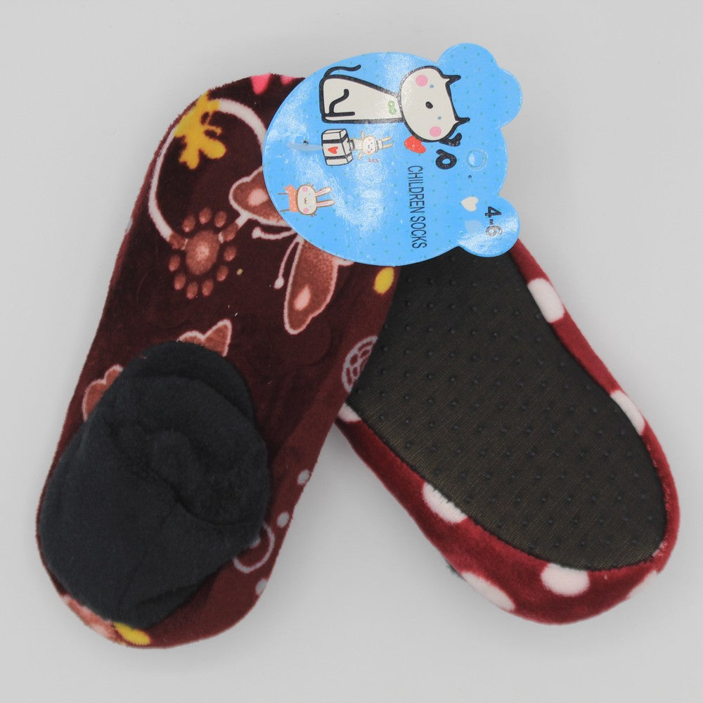 Imported Winter Warm Fuzzy Velvet Loafers Socks for 6-8 Years