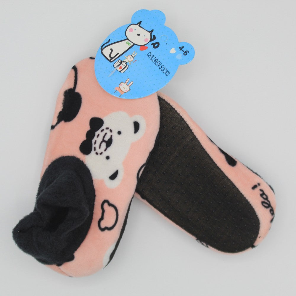 Imported Winter Warm Fuzzy Velvet Loafers Socks for 4-6 Years