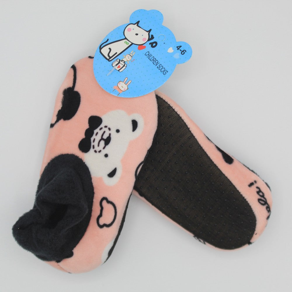 Imported Winter Warm Fuzzy Velvet Loafers Socks for 6-8 Years