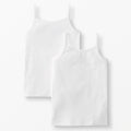 Baby Girl Pack Of 2 Pcs Sleeveless Soft Cotton Camisole Vest White for 0-3 Years