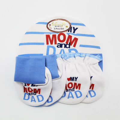 Cute Baby 3 Pcs Cap Set with Booties and Mittens