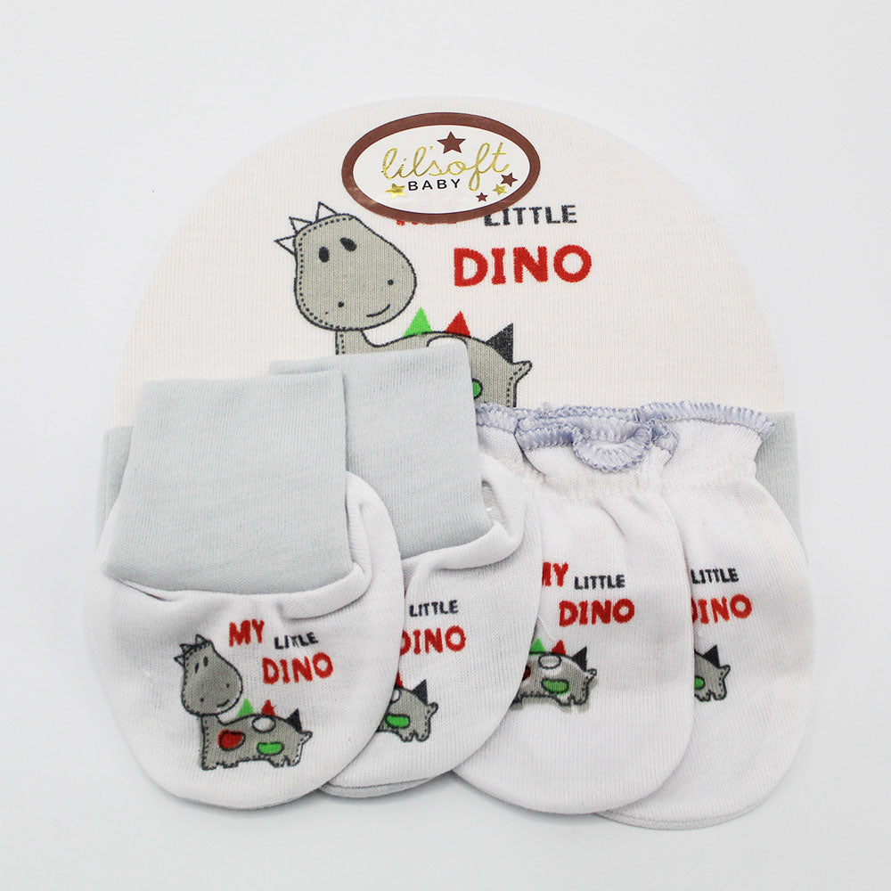 Cute Baby 3 Pcs Cap Set with Booties and Mittens