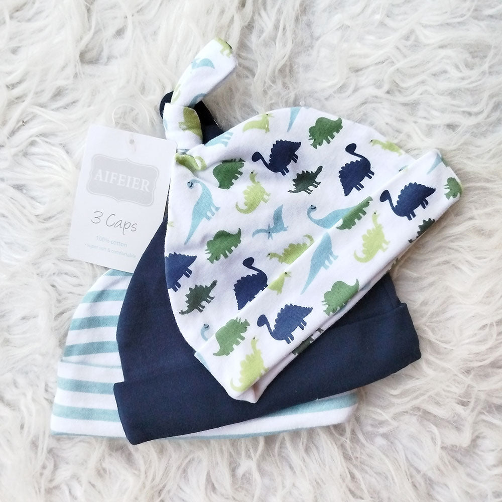 Imported Baby Pack of 3 Knot Cute Caps for 0-6 Months