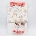 Imported 2 Pcs Cute Character Baby Cap and Shoes Set for 0-6 Months