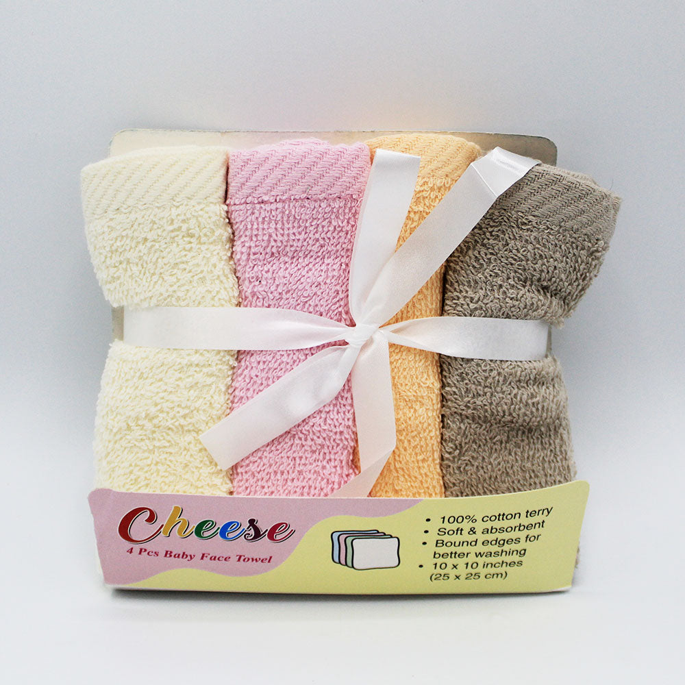 Imported 4 Pcs Pack Super Soft Cotton Washcloth Towel Set