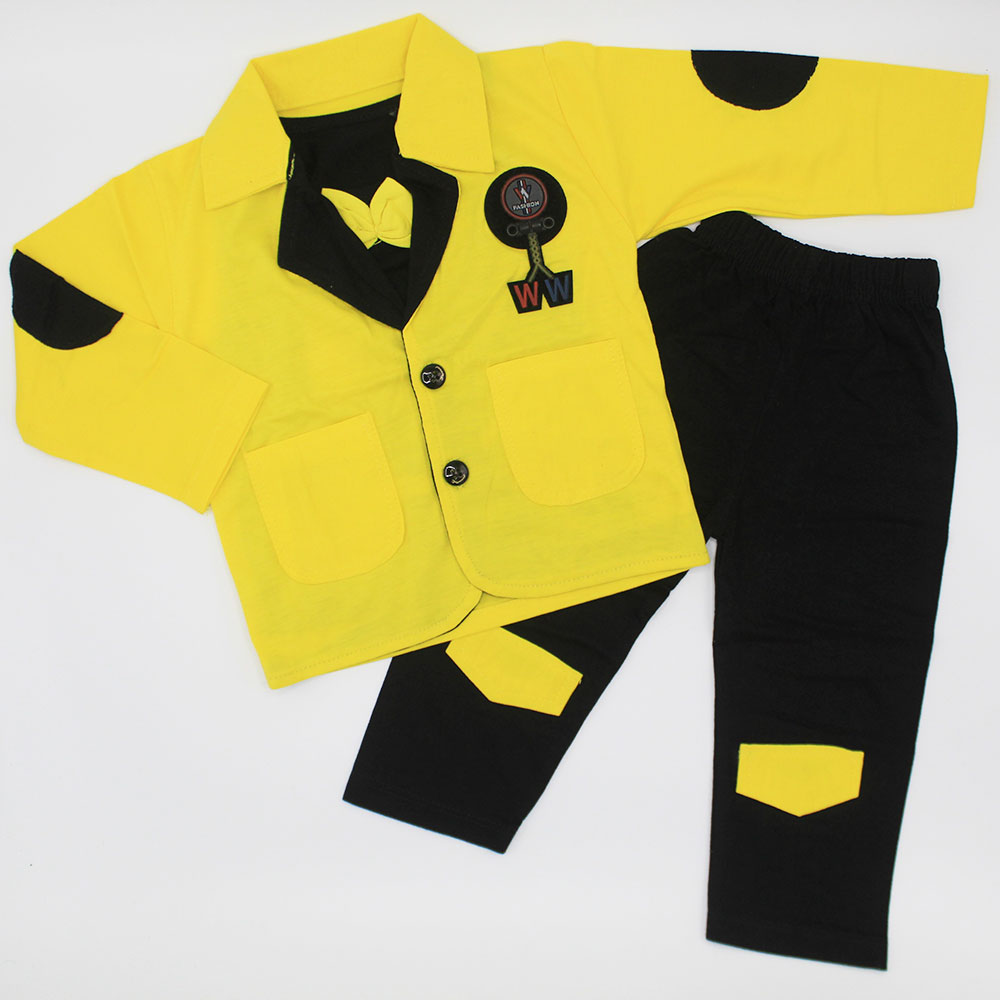 Boys 3 Piece Coat Style Bow Dress with Fashionable Pants for 12 Months - 3 Years