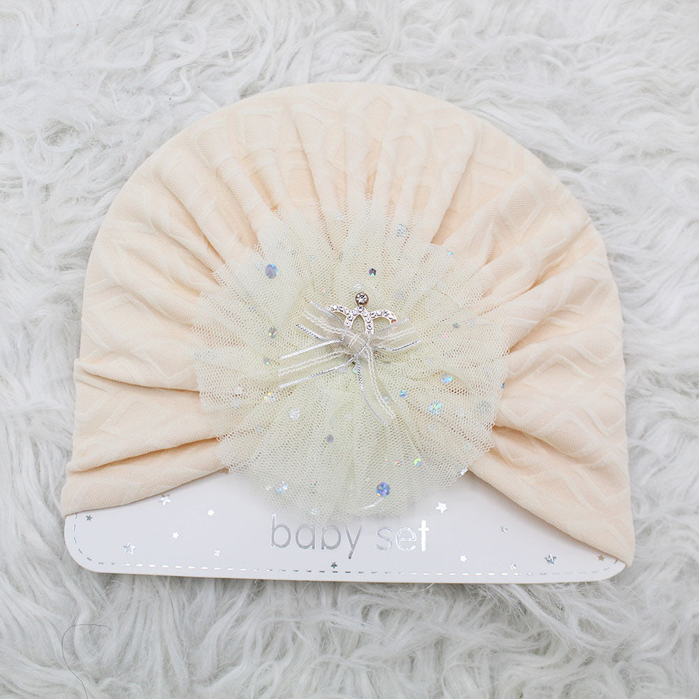 Imported 1 Pc Baby Kids Baby Summer Turban Cap Mix Colored Flower Crown Bow 3D Children Hat for 0-2 Years
