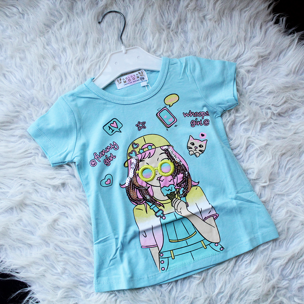 Baby Girl Funny Girl Stylish Half Sleeve Pullover Shirt for 9 Months - 3 Years