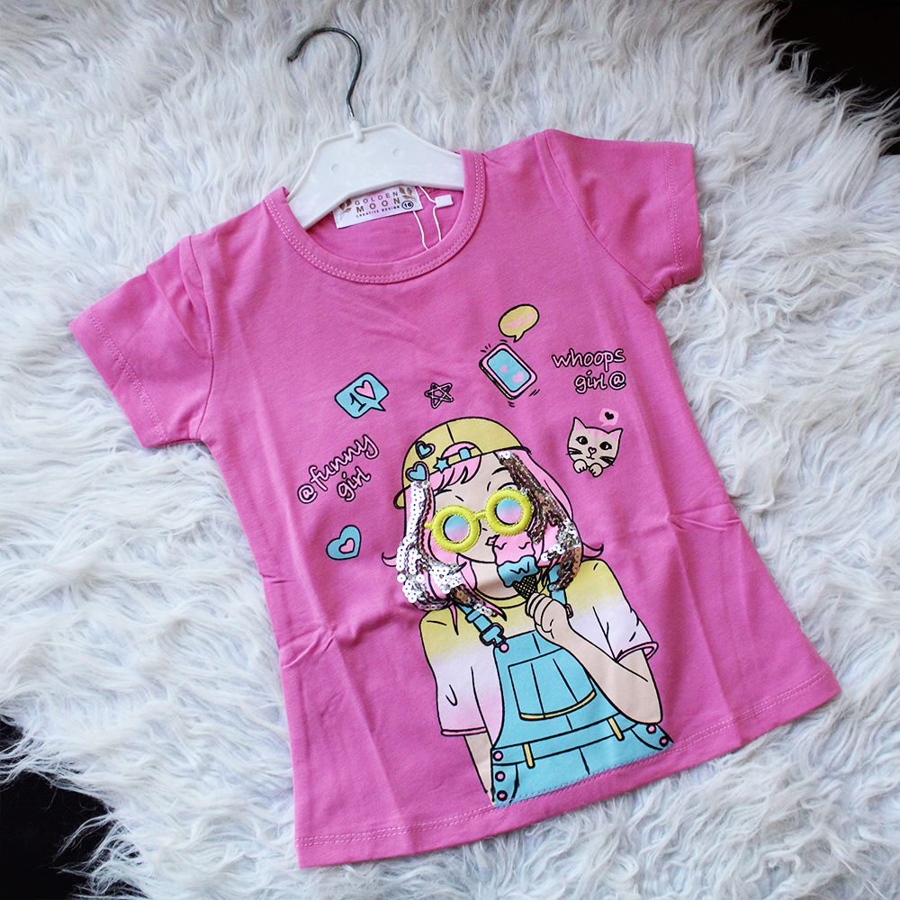 Baby Girl Funny Girl Stylish Half Sleeve Pullover Shirt for 9 Months - 3 Years