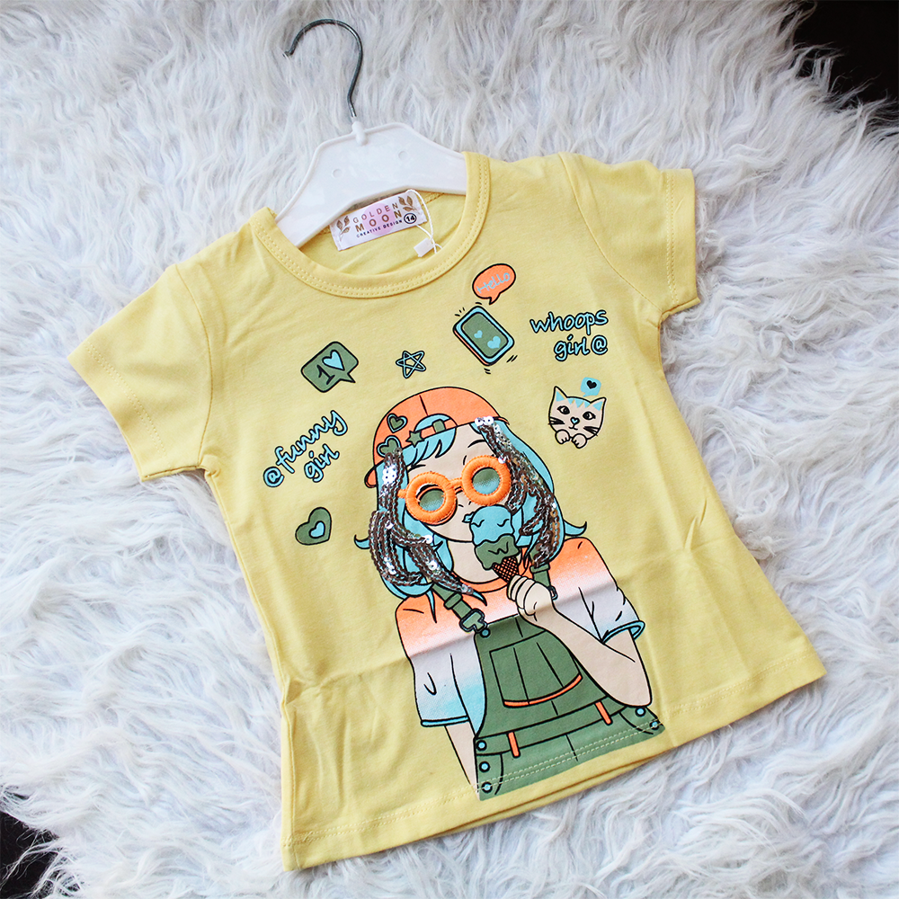 Baby Girl Funny Girl Stylish Half Sleeve Pullover Shirt for 9 Months - 3 Years