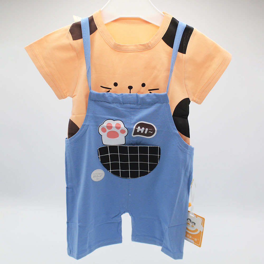 Imported Baby Kids Cute Paw Dungaree Romper for 6-24 months