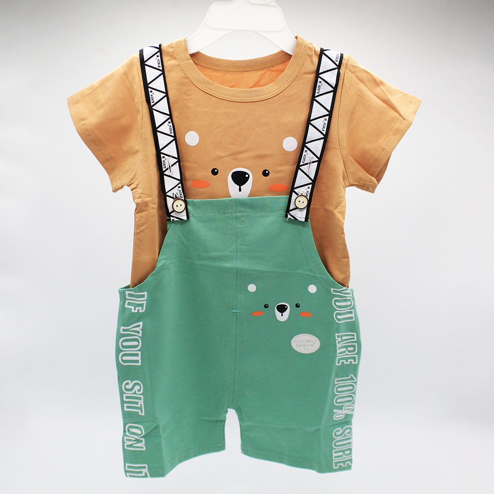 Imported Baby Kids Cute Bear Dungaree Romper for 6-24 months