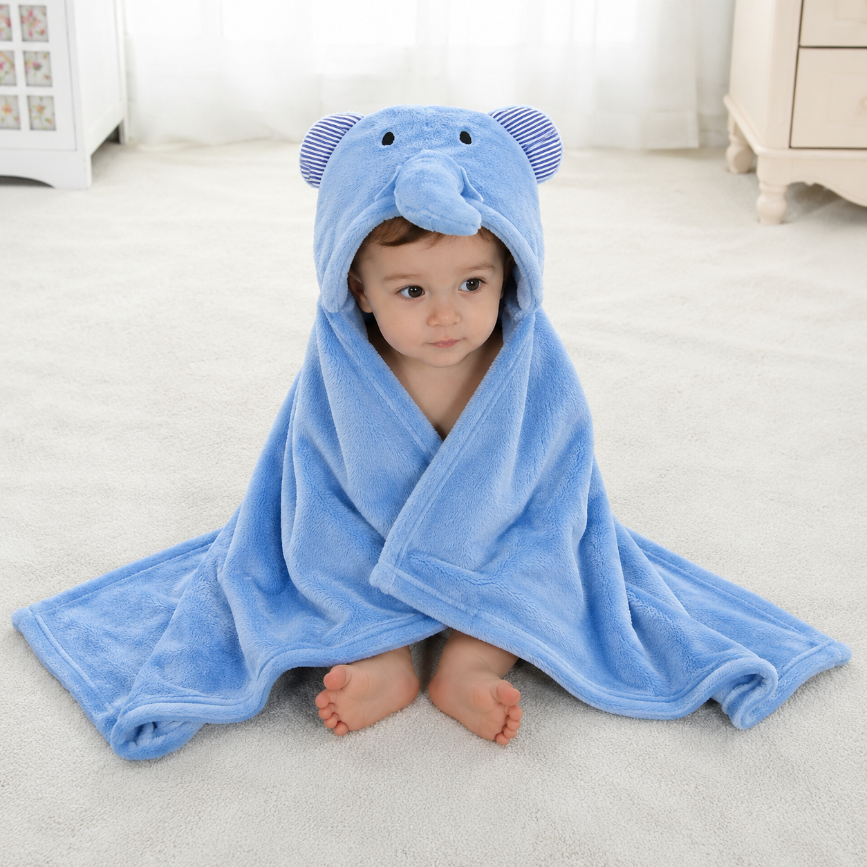 Baby Super Soft Cute 3D Character Hooded Baby AC Blanket