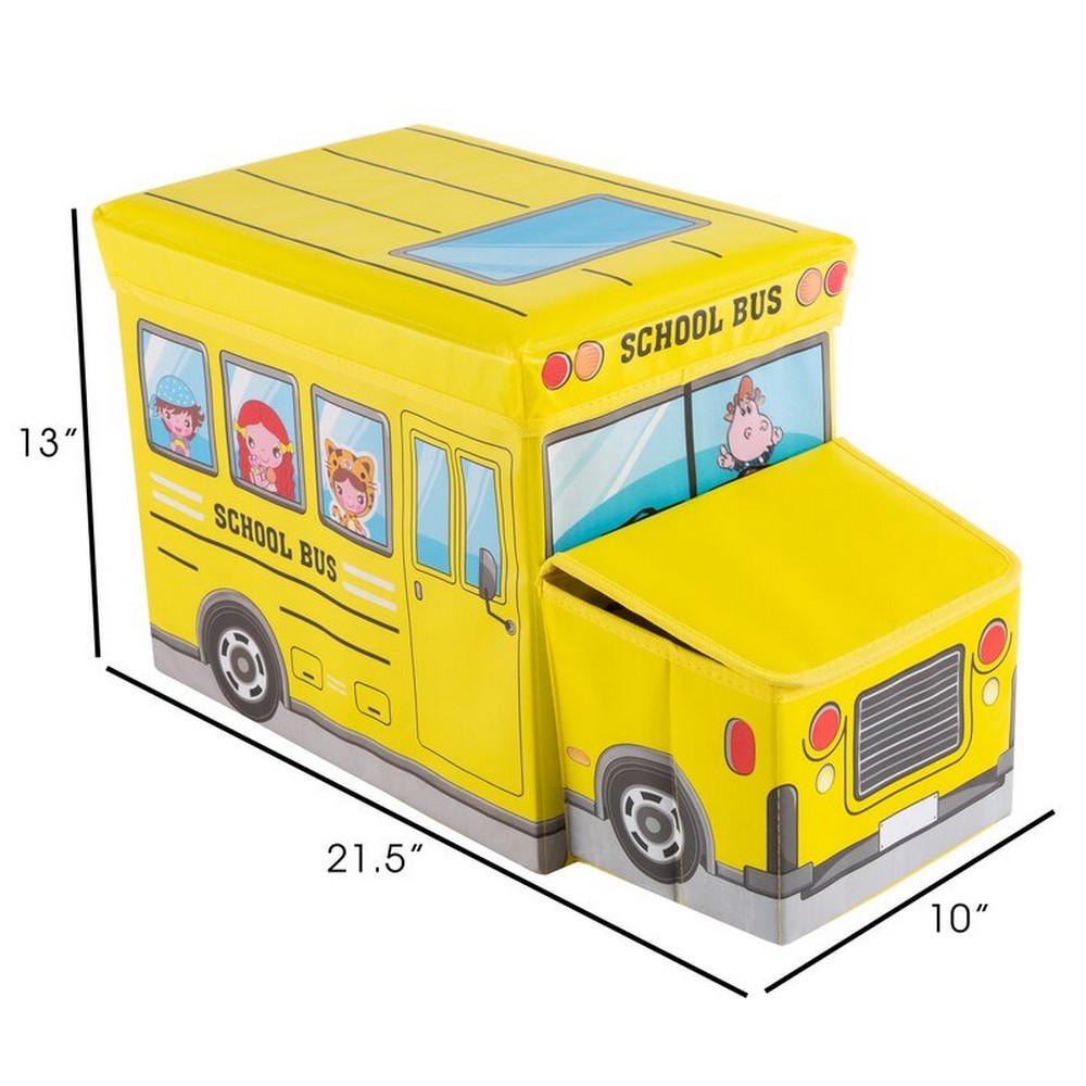 Imported Baby Kids Toy Storage Box School Bus Shape Kids Toys Organizer