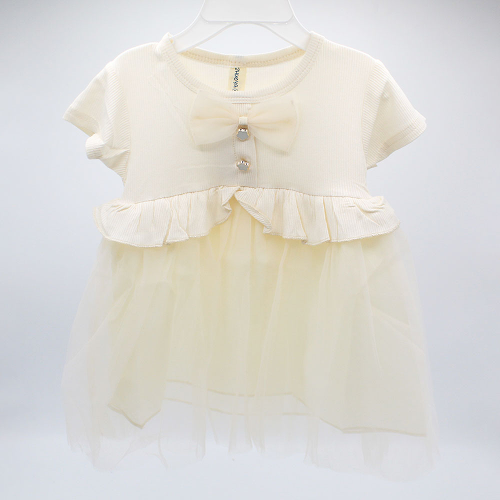 Imported Girls Cute Short Sleeves Frill Frock Shirt for 12 Months - 5 Years