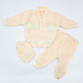 Newborn Baby Winter Knitted Front Open Button Dress with Cap for 0-3 Months