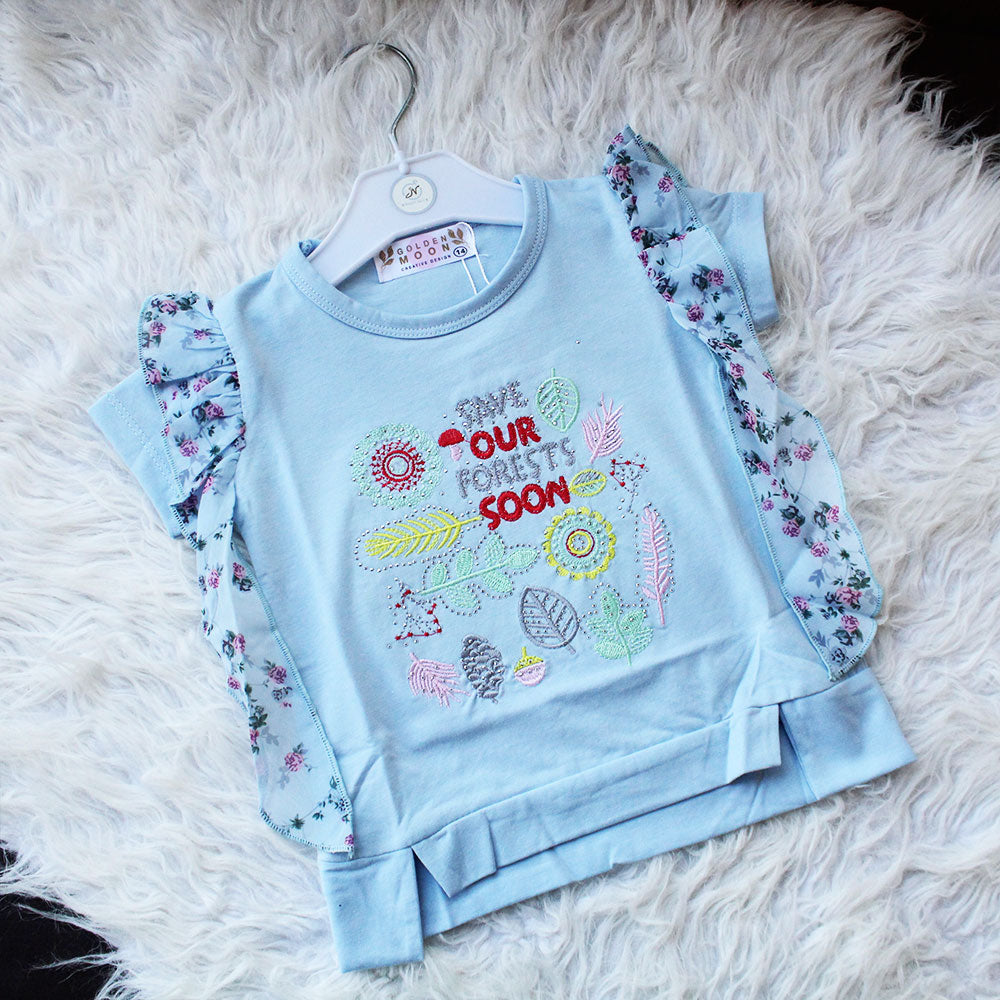 Baby Girl Stylish Embroidered Pullover Shirt for 9 Months - 3 Years