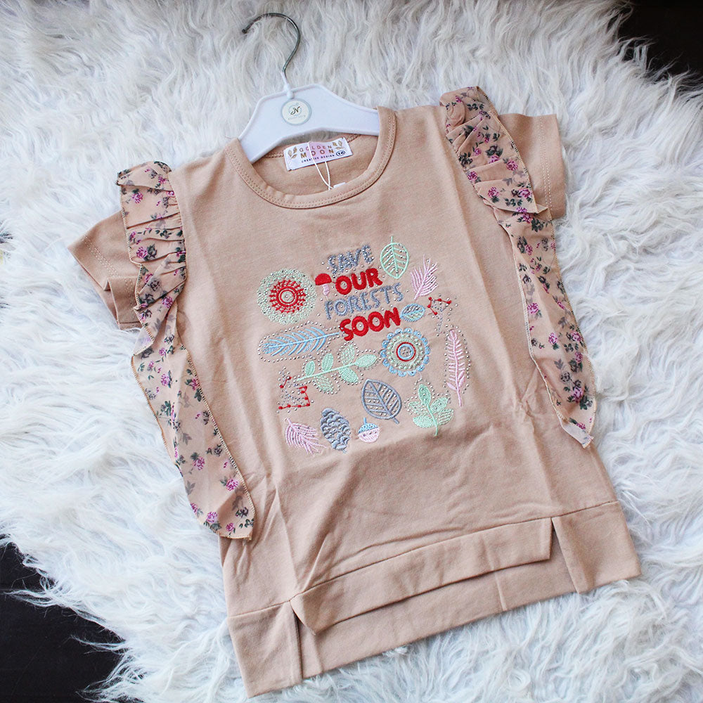 Baby Girl Stylish Embroidered Pullover Shirt for 9 Months - 3 Years