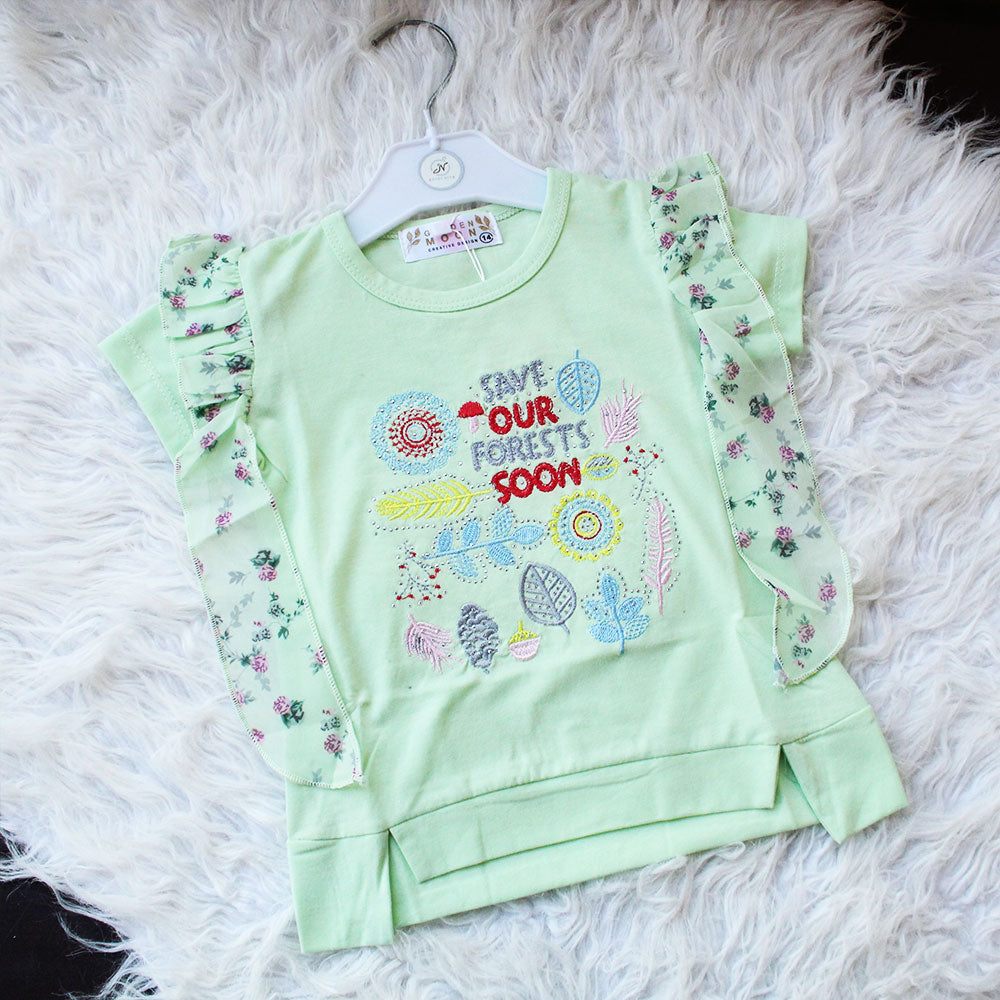 Baby Girl Stylish Embroidered Pullover Shirt for 9 Months - 3 Years