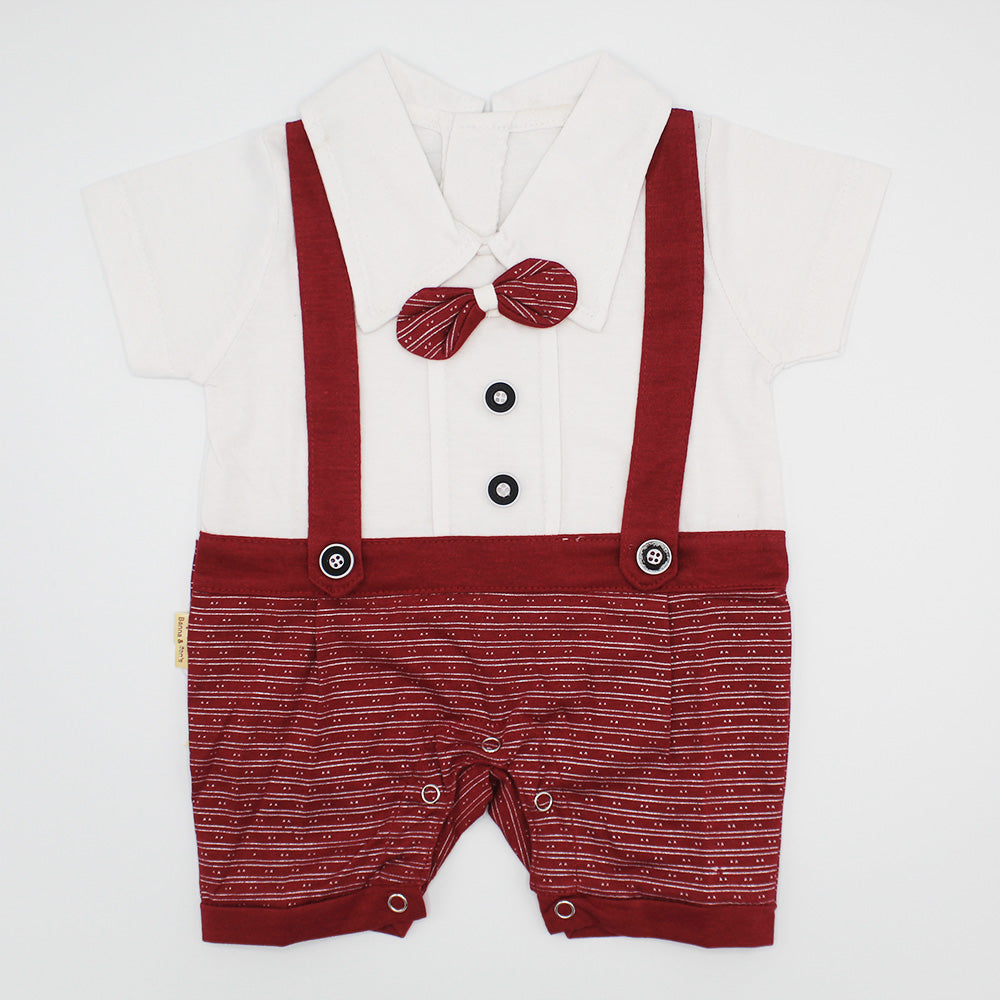 Baby Gentleman Half Sleeve Gallace Style Romper Bodysuit for 0-12 months