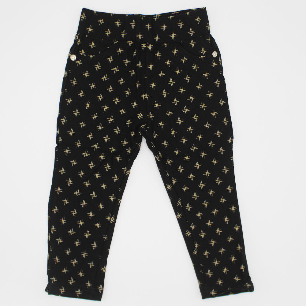 Imported Baby Girl Starry Printed Cotton Pants for 9 Months - 3 Years